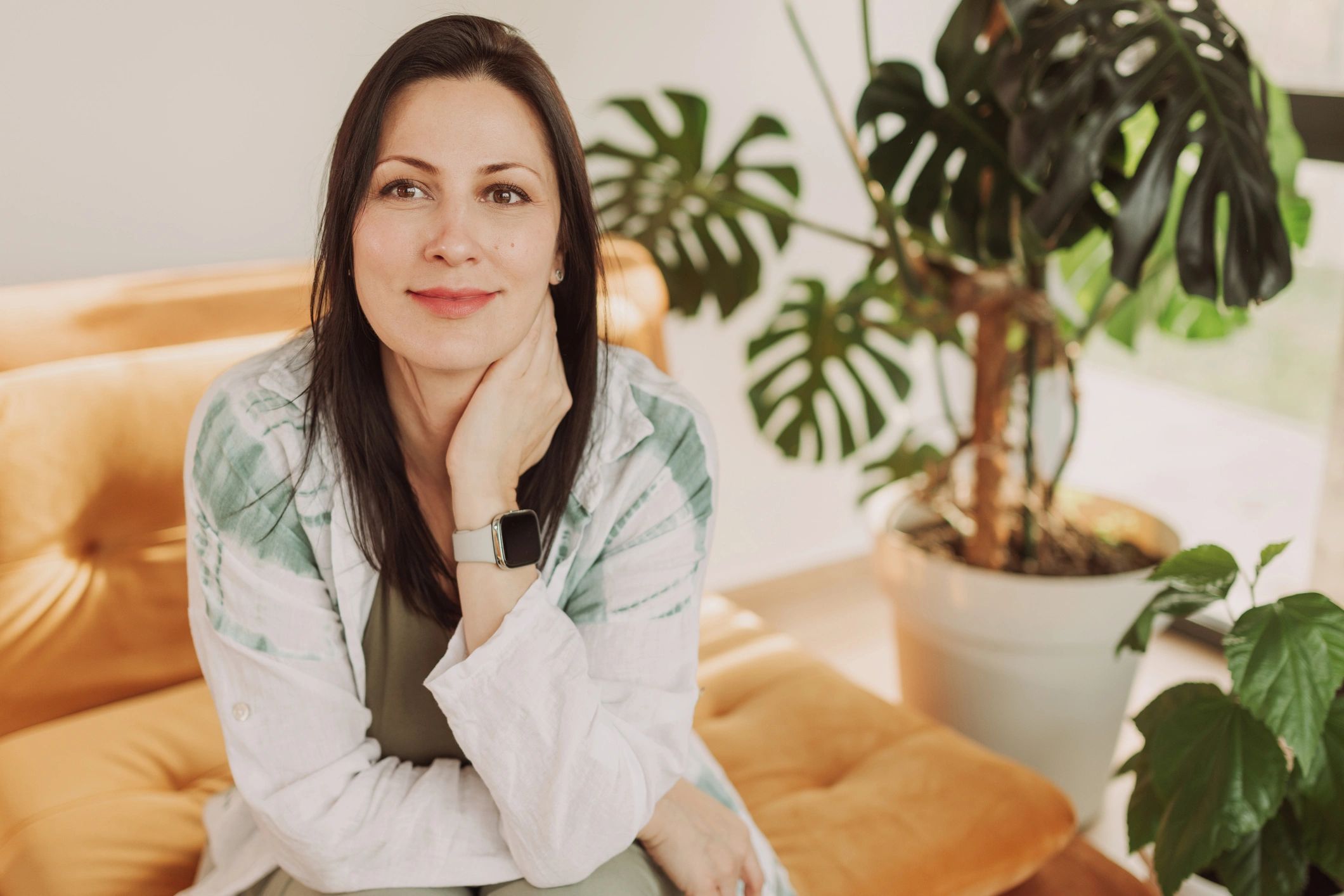 Inspired woman after coaching